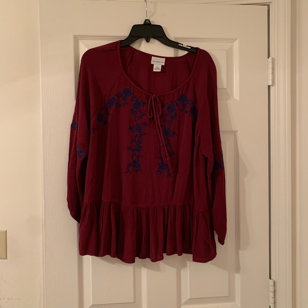 Liz Claiborne Embroidered Blouse
